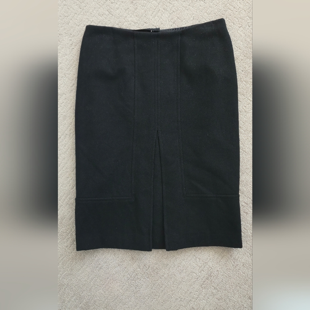 Zara Classic Black Wool Midi Skirt